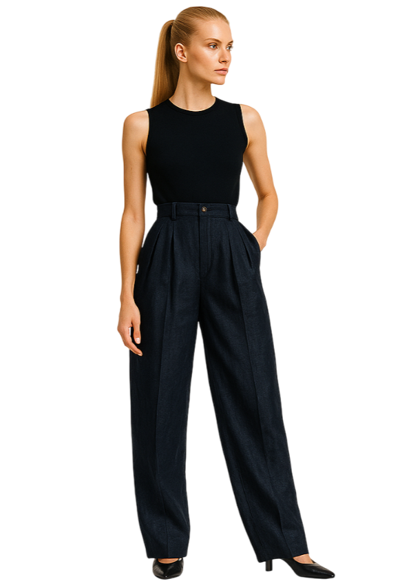 Linen High Waisted Trousers